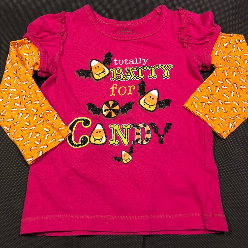Girls Pink Long Sleeve Halloween T-Shirt 24 months